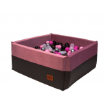 Suchý bazén Golden kids Eco- Velvet 90 cm -grafitovo-ružový + 350 loptičiek